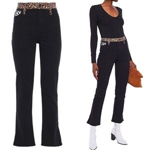 Alice + Olivia Jeans Fabulous High Rise Baby Boot Jeans with Animal Print